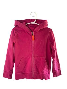 Primary Kids “Raspberry” Pink Hooded Zip Hoodie - 4T